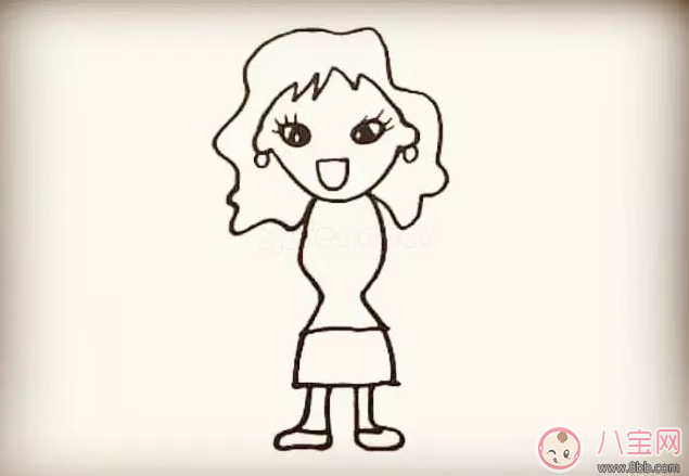 簡單兩筆畫出媽媽 媽媽簡筆畫教學