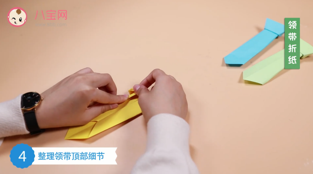 兒童領帶折紙視頻   手工折紙領帶步驟圖