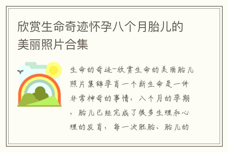 欣賞生命奇跡懷孕八個月胎兒的美麗照片合集