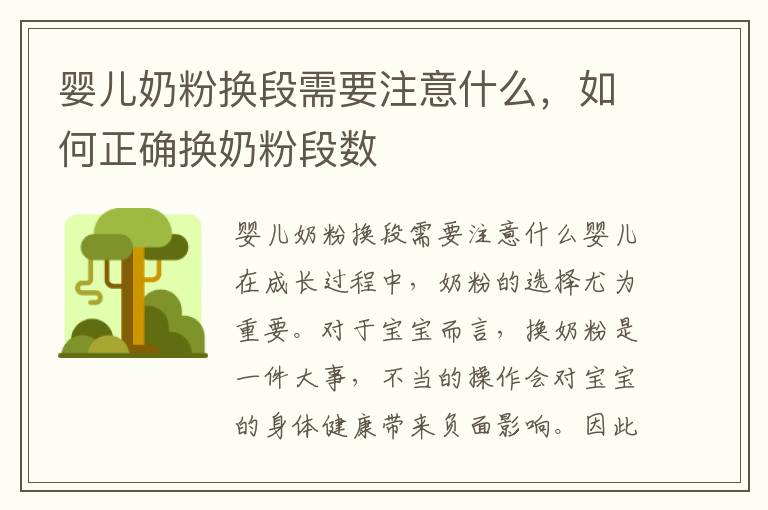 嬰兒奶粉換段需要注意什么，如何正確換奶粉段數