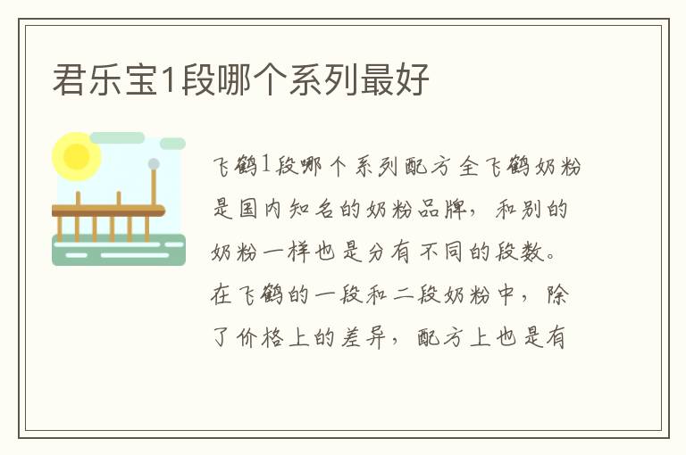 君樂寶1段哪個系列最好
