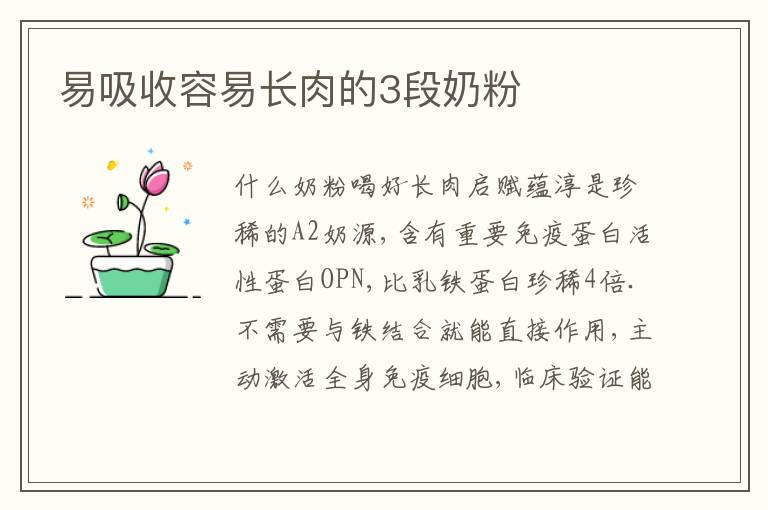 易吸收容易長肉的3段奶粉