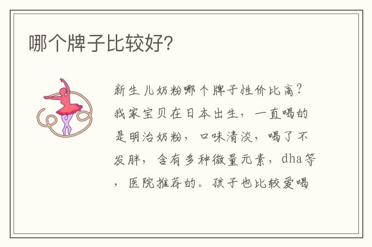哪個牌子比較好？