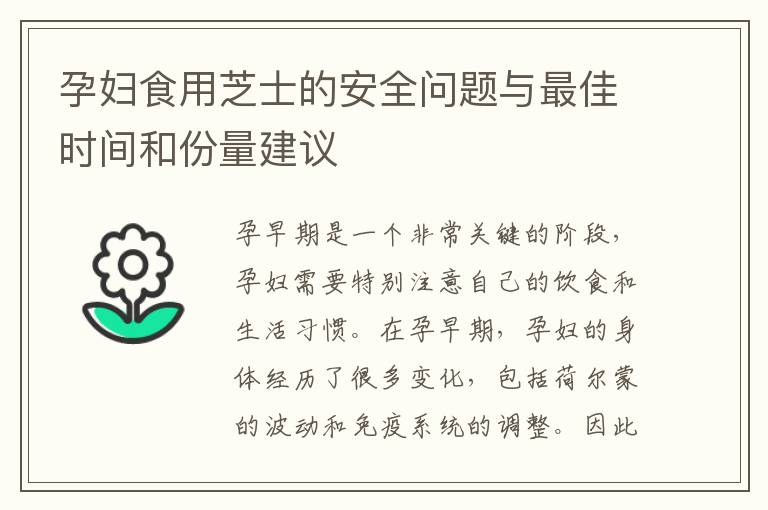 孕婦食用芝士的安全問題與最佳時間和份量建議