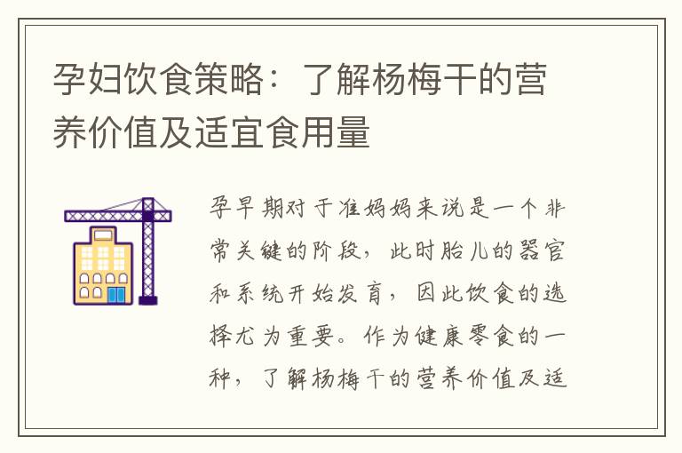 孕婦飲食策略：了解楊梅干的營養價值及適宜食用量