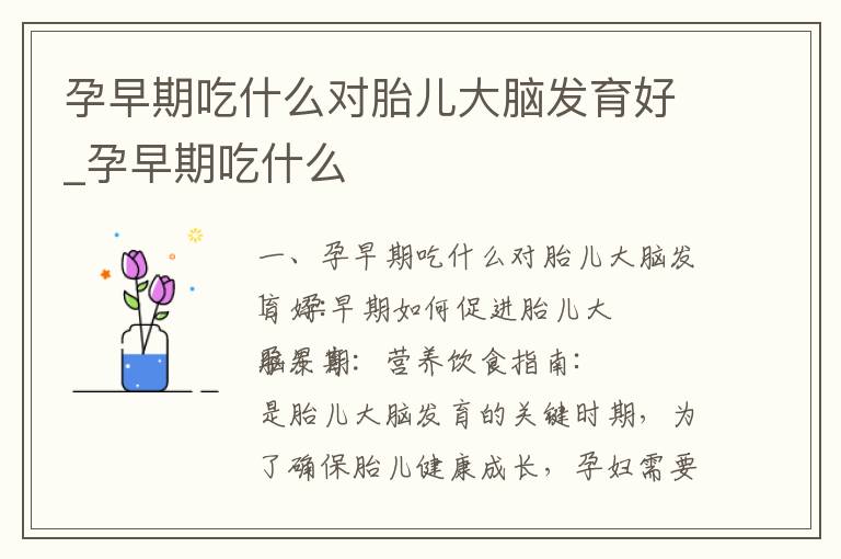 孕早期吃什么對胎兒大腦發育好_孕早期吃什么