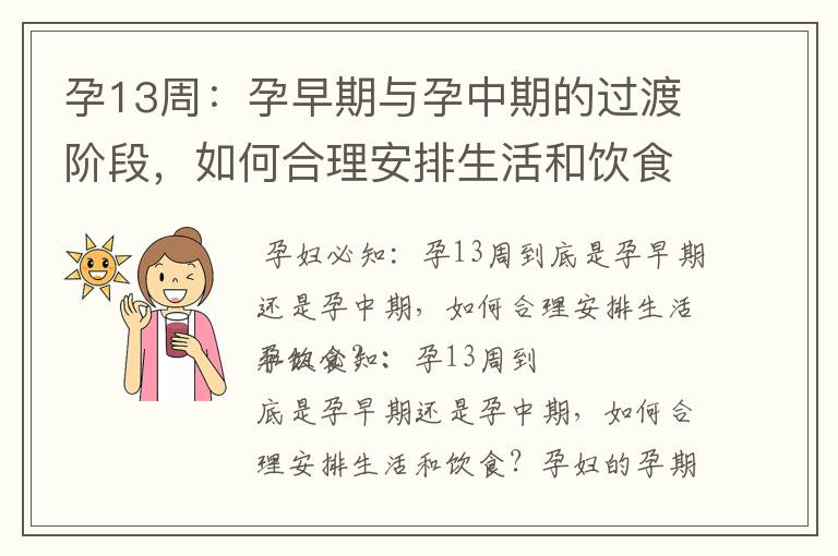 孕13周：孕早期與孕中期的過渡階段，如何合理安排生活和飲食，解讀身體變化及胎兒成長的重要時期