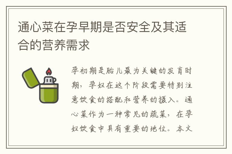 通心菜在孕早期是否安全及其適合的營養需求