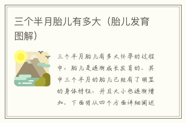三個半月胎兒有多大（胎兒發育圖解）