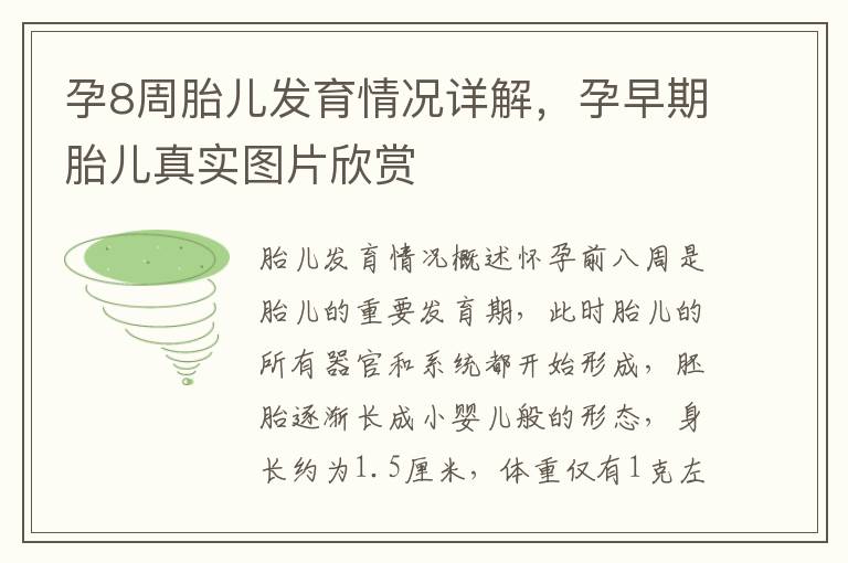 孕8周胎兒發育情況詳解，孕早期胎兒真實圖片欣賞