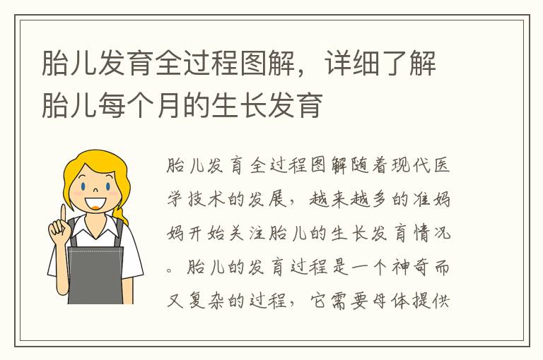 胎兒發育全過程圖解，詳細了解胎兒每個月的生長發育