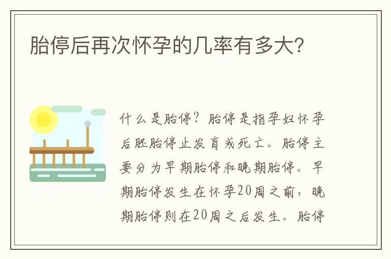 胎停后再次懷孕的幾率有多大？