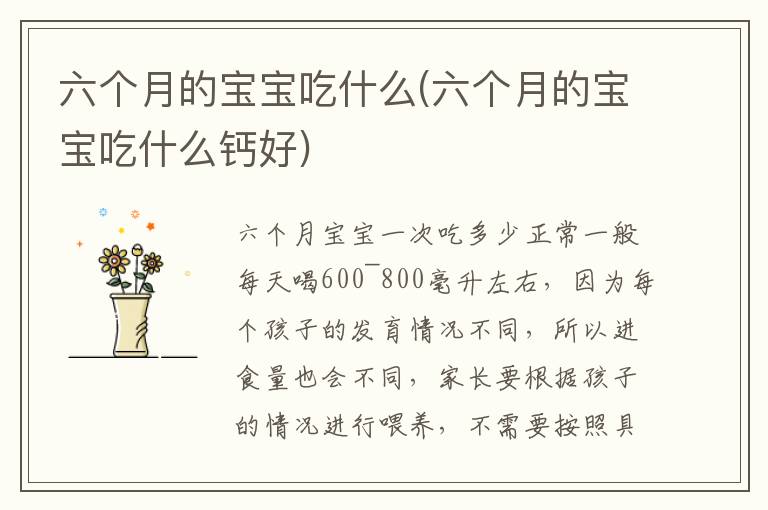 六個月的寶寶吃什么(六個月的寶寶吃什么鈣好)