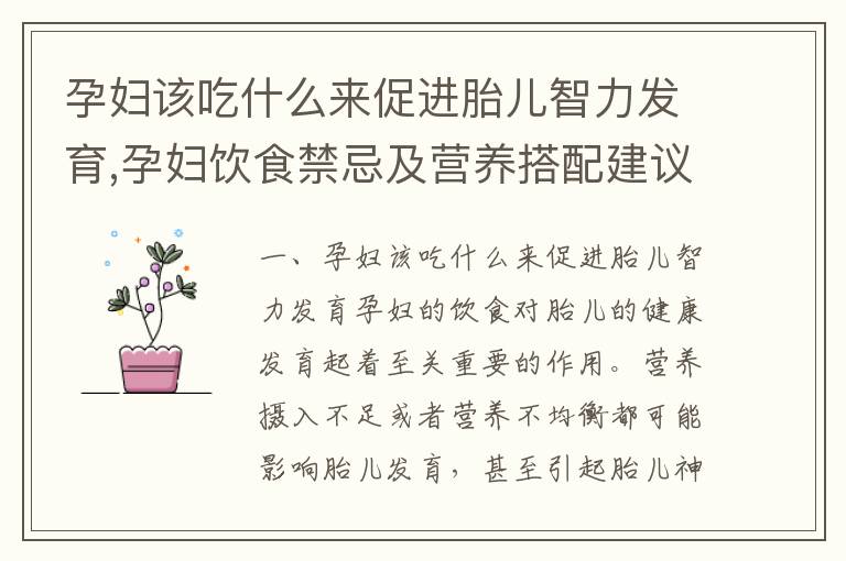孕婦該吃什么來促進胎兒智力發育,孕婦飲食禁忌及營養搭配建議