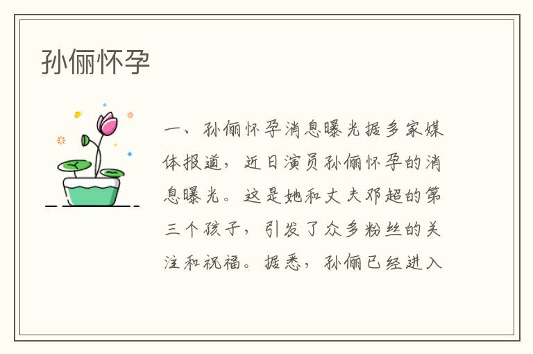 孫儷懷孕