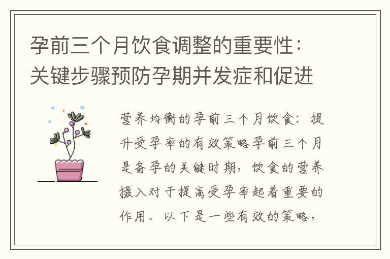 孕前三個月飲食調整的重要性：關鍵步驟預防孕期并發癥和促進胎兒發育