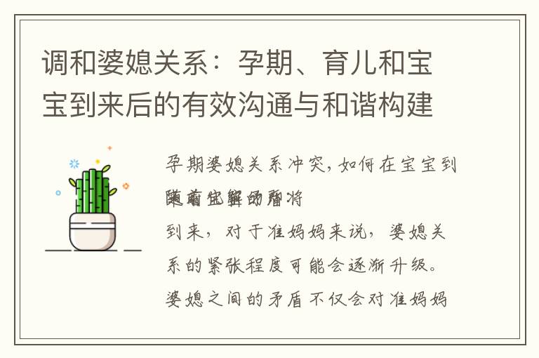 調和婆媳關系：孕期、育兒和寶寶到來后的有效溝通與和諧構建