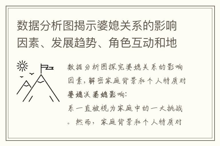 數據分析圖揭示婆媳關系的影響因素、發展趨勢、角色互動和地域差異