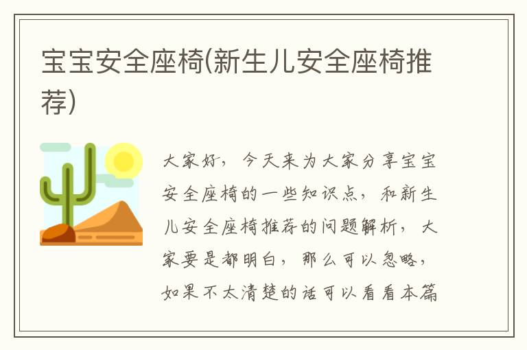 寶寶安全座椅(新生兒安全座椅推薦)