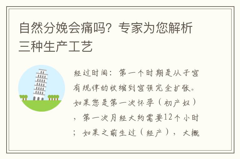 自然分娩會痛嗎？專家為您解析三種生產工藝