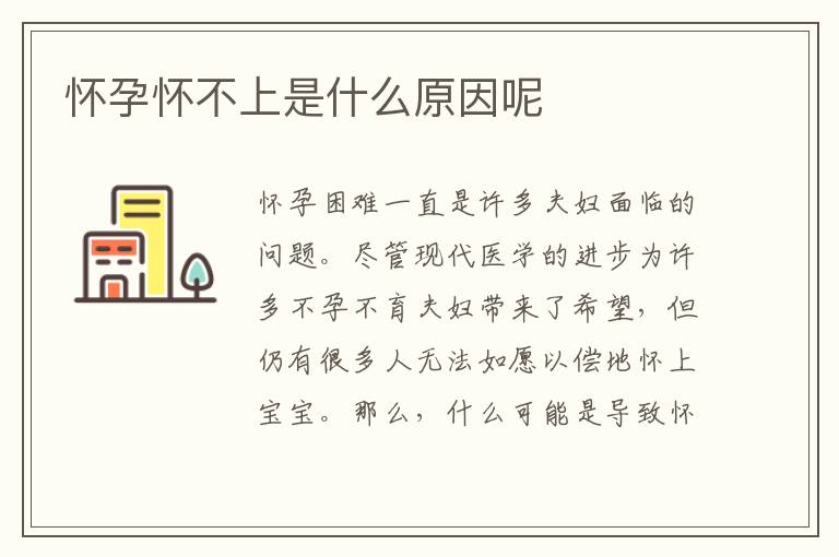 懷孕懷不上是什么原因呢