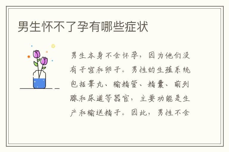 男生懷不了孕有哪些癥狀