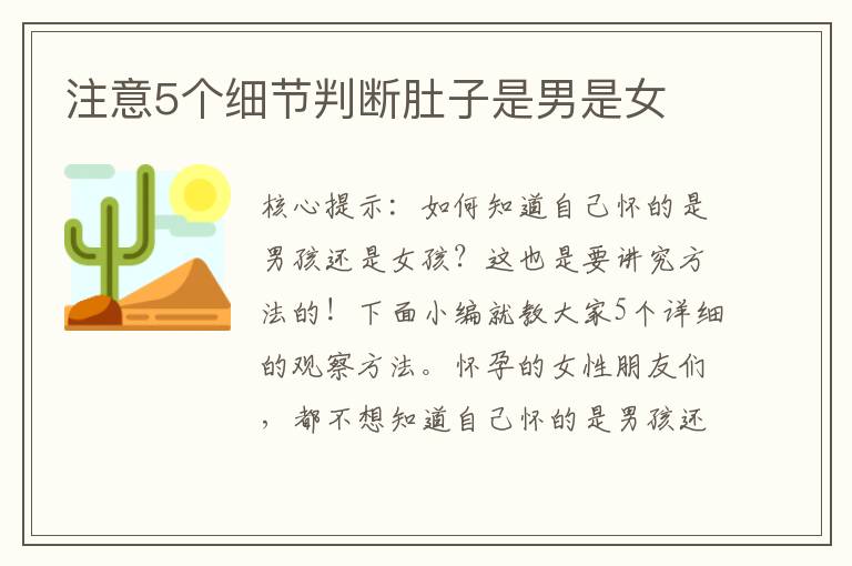 注意5個細節判斷肚子是男是女