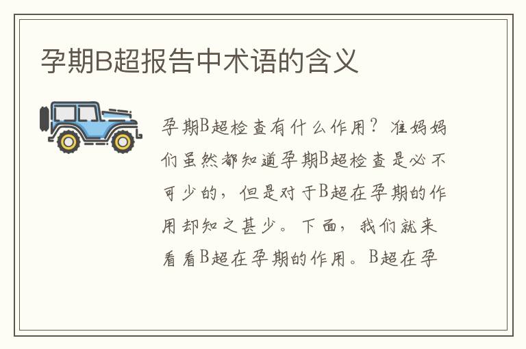 孕期B超報告中術語的含義