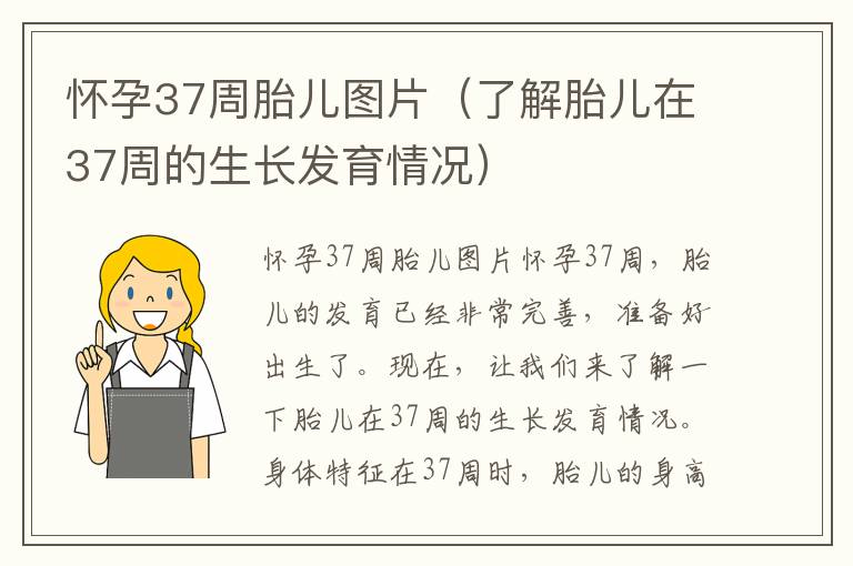 懷孕37周胎兒圖片（了解胎兒在37周的生長發育情況）