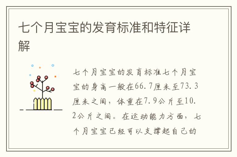 七個月寶寶的發育標準和特征詳解