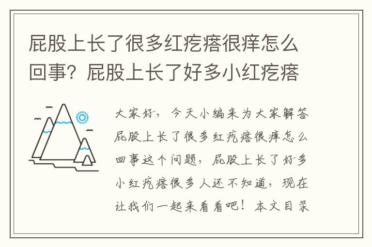 屁股上長了很多紅疙瘩很癢怎么回事？屁股上長了好多小紅疙瘩