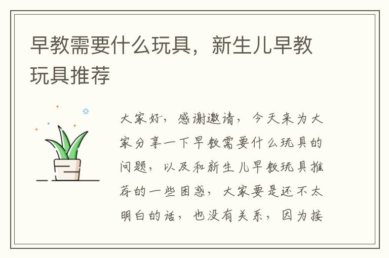 早教需要什么玩具，新生兒早教玩具推薦