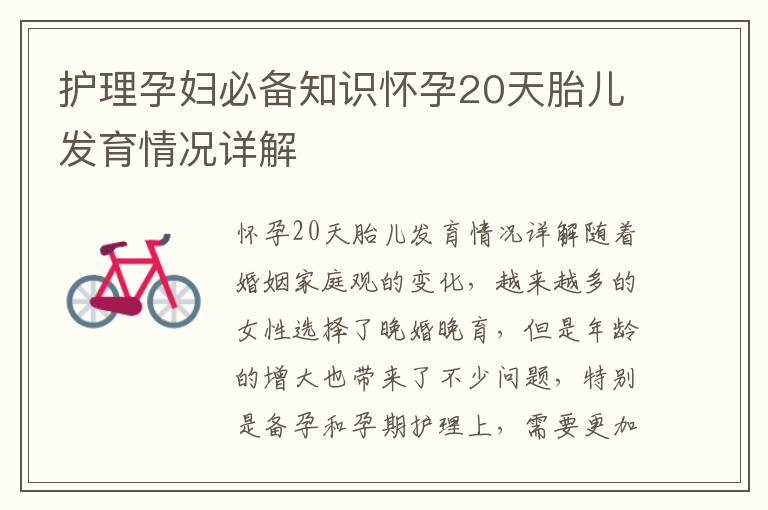 護理孕婦必備知識懷孕20天胎兒發育情況詳解