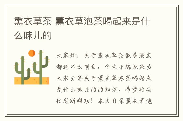 熏衣草茶 薰衣草泡茶喝起來是什么味兒的