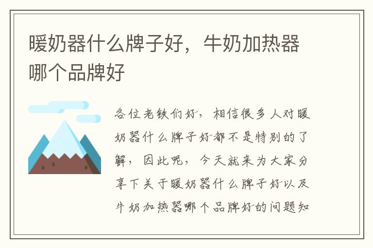 暖奶器什么牌子好，牛奶加熱器哪個品牌好