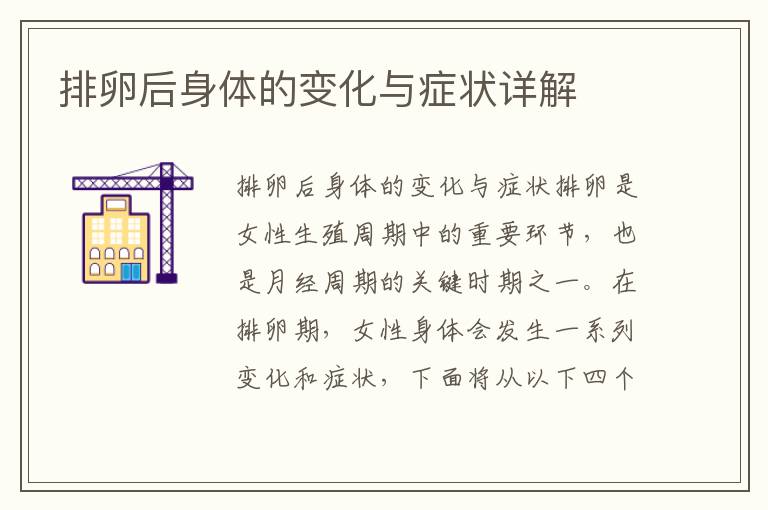 排卵后身體的變化與癥狀詳解