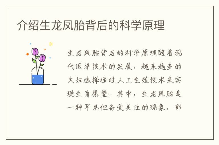 介紹生龍鳳胎背后的科學原理