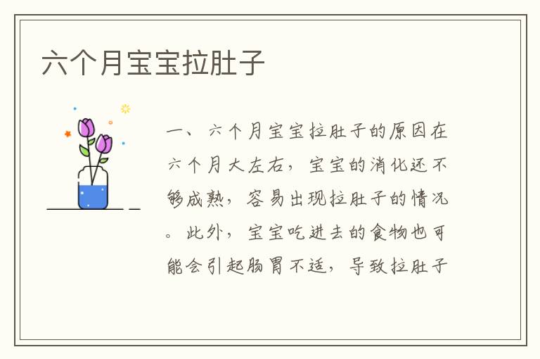 六個月寶寶拉肚子