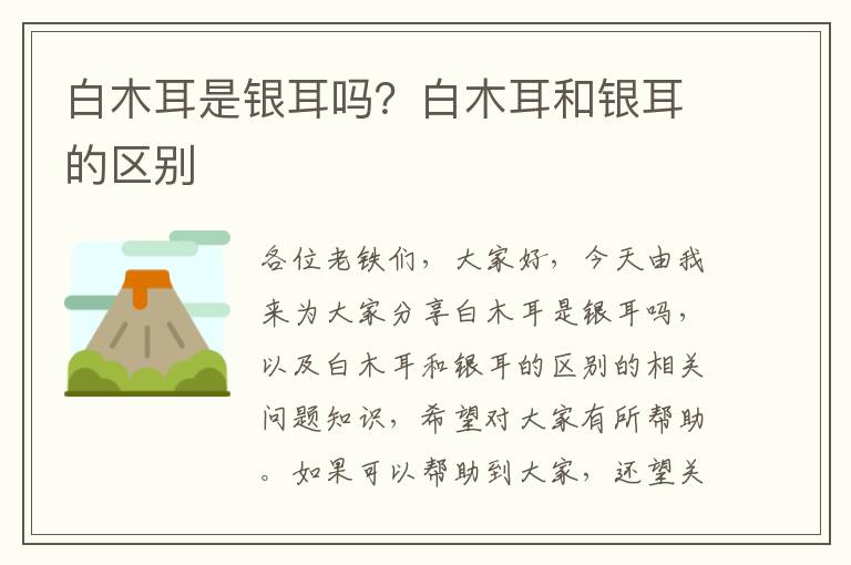 白木耳是銀耳嗎？白木耳和銀耳的區別