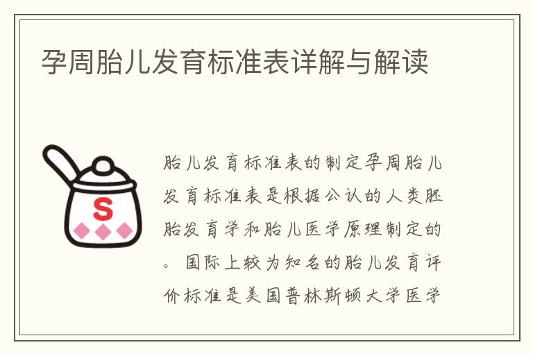 孕周胎兒發育標準表詳解與解讀