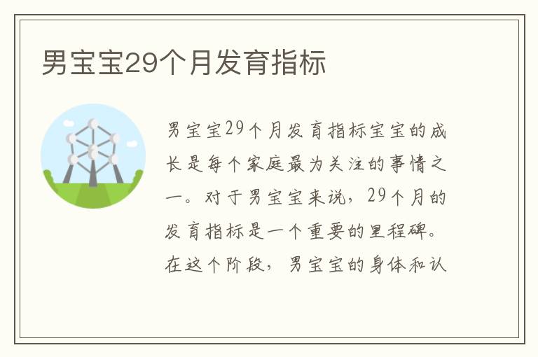 男寶寶29個月發育指標