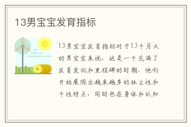 13男寶寶發育指標